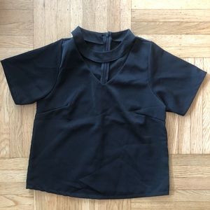 Black choker neck tops
